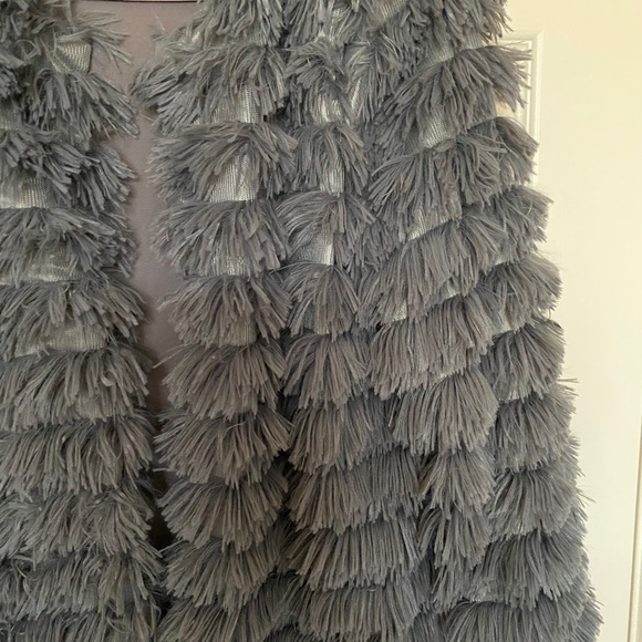 Gray Bohemian Shaggy Fringe Jacket - Picture 2 of 7